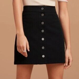 Aritzia Wilfred Free Karmen Skirt Button Front Corduroy Mini Skirt Black Size 2